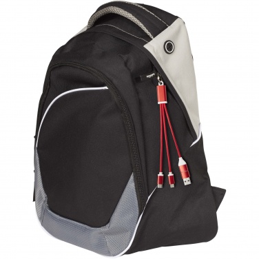 Logotrade promotional merchandise photo of: Metal 4-in-1 recycled aluminium charging cable with keychain