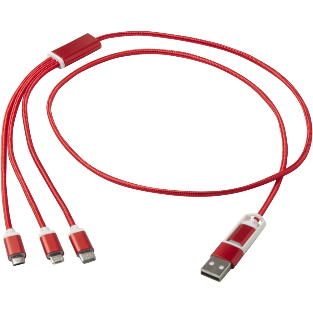 Logo trade promotional products image of: Versatile 5-1 recycled aluminium charging cable