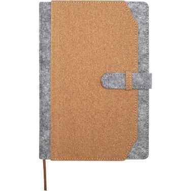 Logo trade corporate gift photo of: Viviana A5 recycled felt and cork notebook