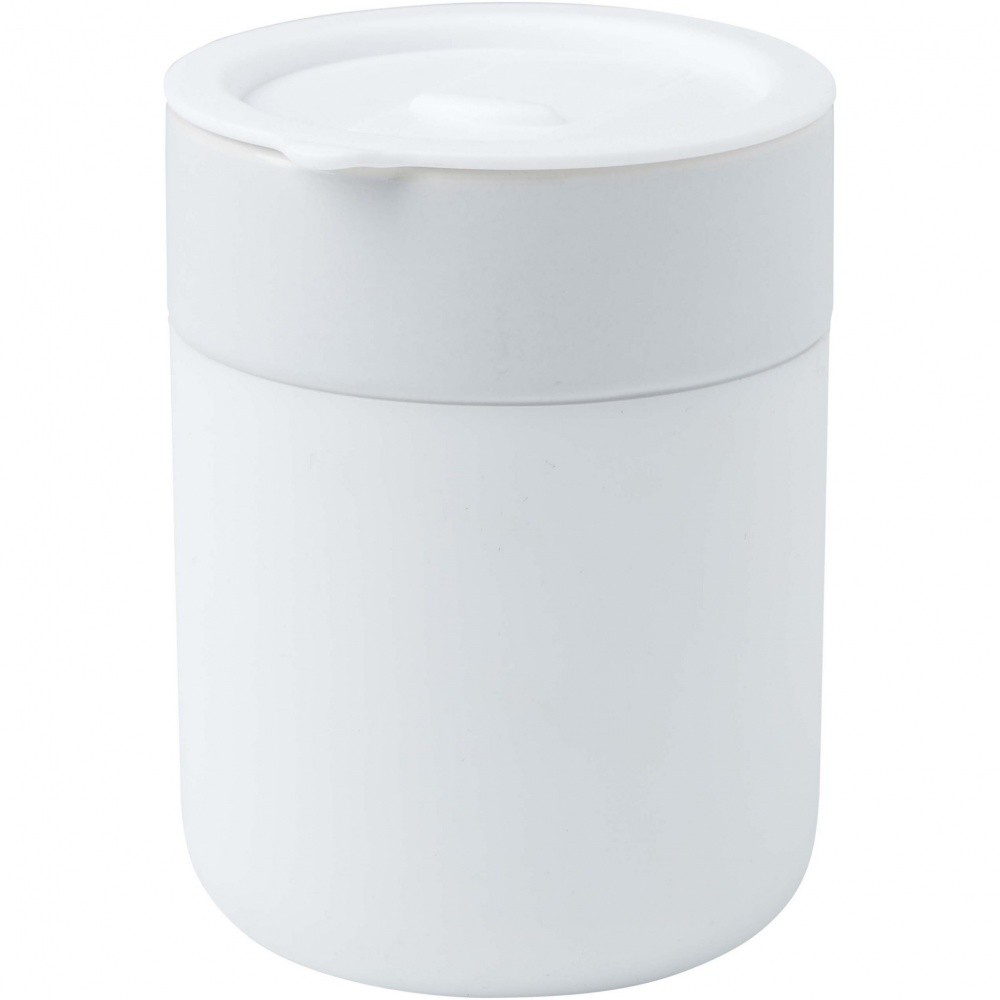 Logo trade corporate gift photo of: Java 330 ml ceramic tumbler with silicone wrap and plastic lid