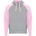 Badet kids two-tone hoodie, Heather grey / Light pink