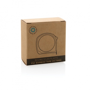 Logo trade promotional gift photo of: RCS recycled plastic bamboo tape 5M/19mm