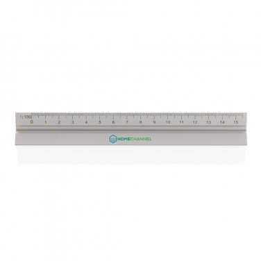 Logo trade promotional items image of: 15cm. Aluminum triangular ruler