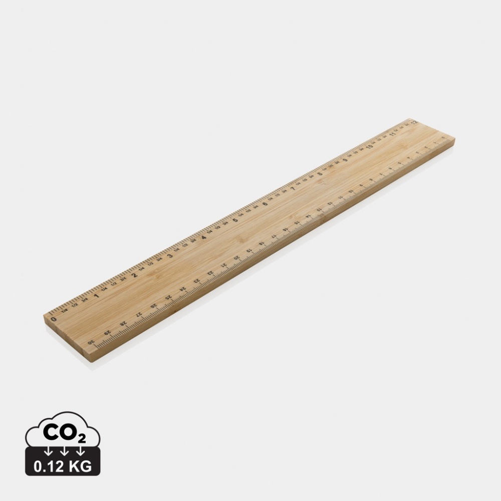 Logo trade promotional giveaways image of: Timberson extra thick 30cm double sided bamboo ruler