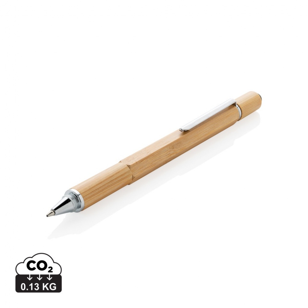Logo trade promotional merchandise image of: Bamboo 5-in-1 toolpen
