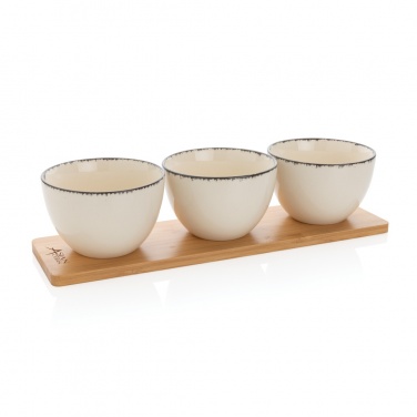 Logotrade promotional merchandise photo of: Ukiyo 3pc serving bowl set with bamboo tray