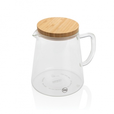 Logo trade promotional product photo of: Ukiyo borosilicate glass carafe with bamboo lid 1.2L