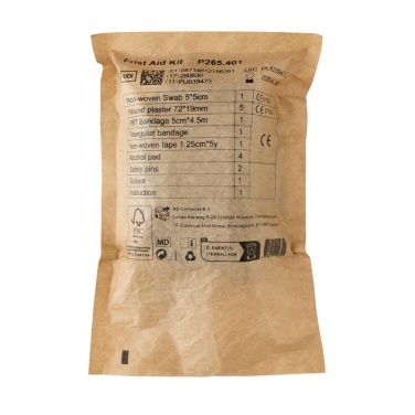 Logo trade business gifts image of: RCS recycled nubuck PU pouch first aid set mailable