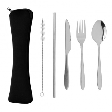 Logo trade promotional giveaway photo of: 4 PCS stainless steel re-usable cutlery set