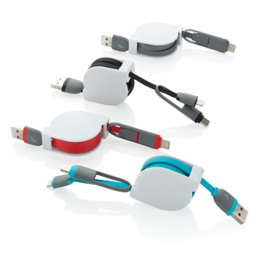 Logo trade promotional gifts picture of: 3-in-1 retractable cable