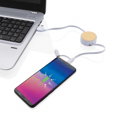 Logo trade promotional gifts picture of: RCS recycled plastic Ontario 6-in-1 retractable cable