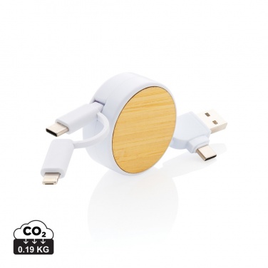 Logotrade promotional merchandise picture of: RCS recycled plastic Ontario 6-in-1 retractable cable