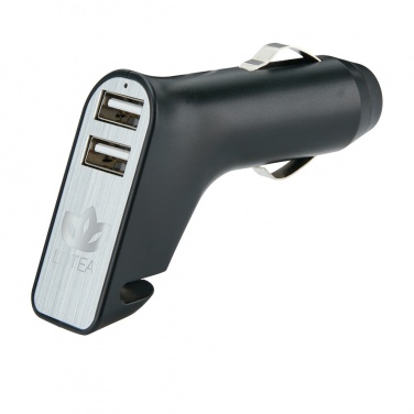 Logo trade promotional gifts image of: Dual port car charger with belt cutter and hammer