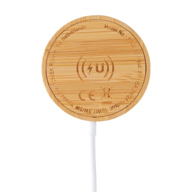 Logotrade promotional item image of: 10W bamboo magnetic wireless charger