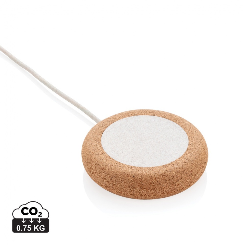 Logotrade promotional item image of: Cork and Wheat 5W wireless charger