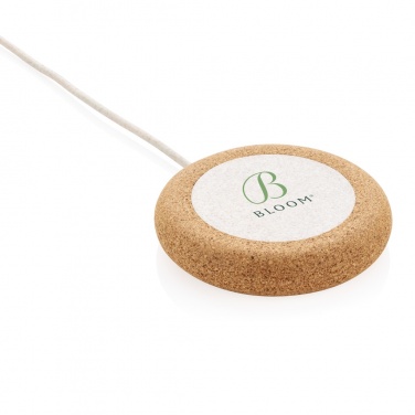 Logotrade promotional product image of: Cork and Wheat 5W wireless charger