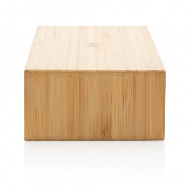 Logotrade advertising products photo of: Bamboo alarm clock with 5W wireless charger