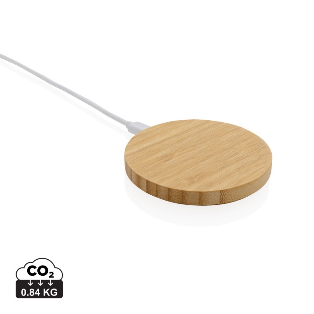 Logotrade advertising product picture of: Bamboo 15W wireless charger