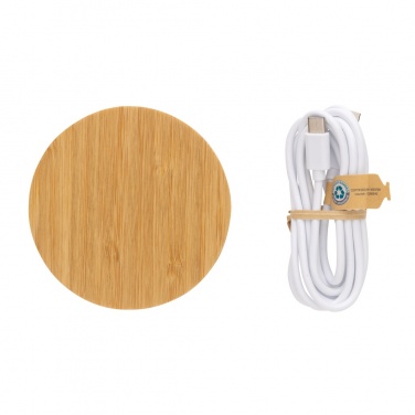 Logotrade promotional product image of: Bamboo 15W wireless charger