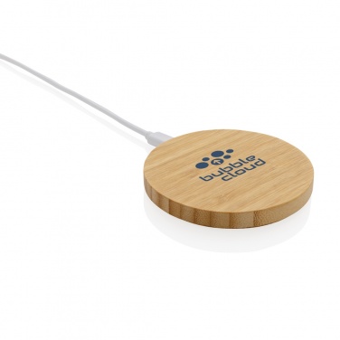 Logo trade promotional items picture of: Bamboo 15W wireless charger