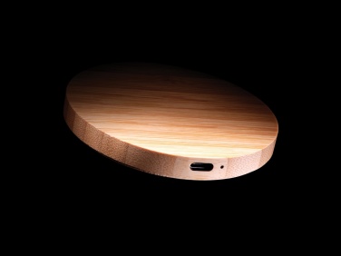 Logo trade advertising products image of: Bamboo 15W wireless charger