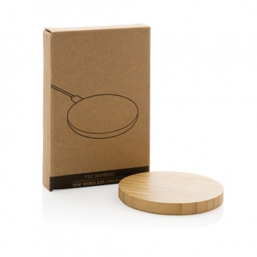 Logo trade advertising products image of: Bamboo 15W wireless charger