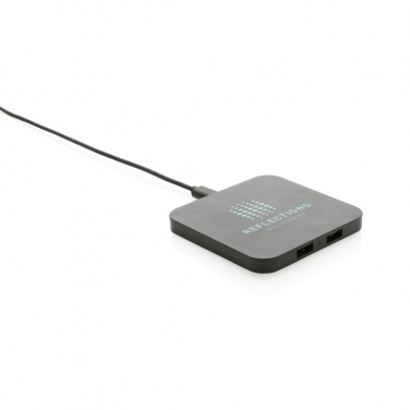 Logotrade promotional giveaway image of: RCS recycled plastic 10W Wireless charger with USB Ports