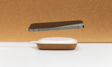 Logo trade corporate gifts image of: Oregon RCS recycled plastic and cork 10W wireless