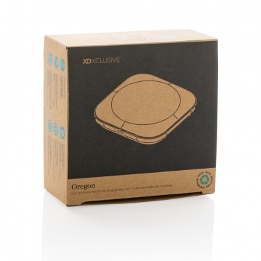 Logo trade promotional products image of: Oregon RCS recycled plastic and cork 10W wireless