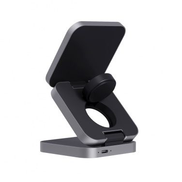 Logo trade promotional merchandise photo of: Terra RCS recycled aluminum foldable 3 in 1 15W charger