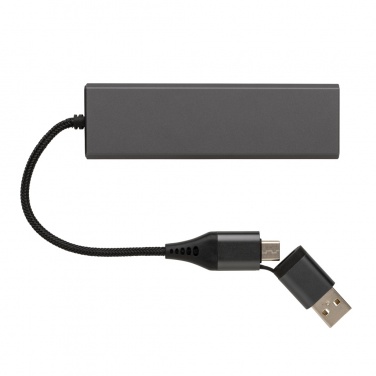 Logotrade promotional merchandise photo of: Terra RCS recycled aluminium hub with 3 USB ports