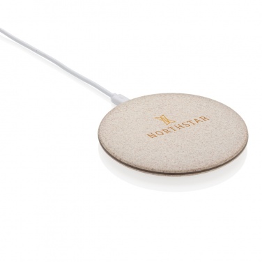 Logo trade corporate gifts picture of: 5W Wheat straw wireless charger