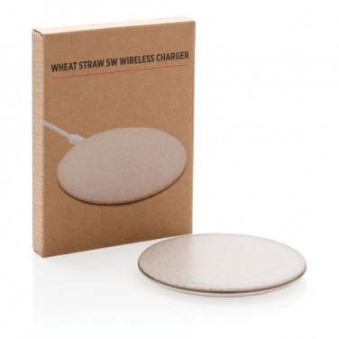 Logo trade advertising products picture of: 5W Wheat straw wireless charger