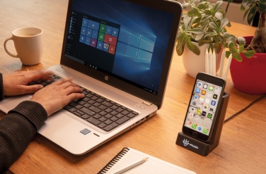 Logo trade advertising products picture of: Light up logo 5W wireless charging pen holder