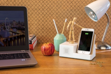 Logo trade promotional giveaways image of: Ontario 5W wireless charger with speaker