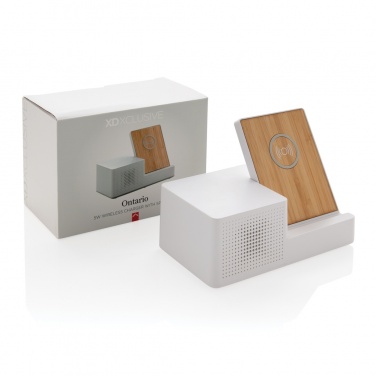 Logo trade promotional gift photo of: Ontario 5W wireless charger with speaker
