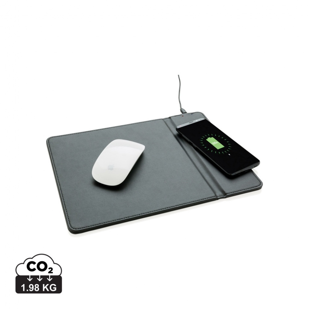 Logo trade business gifts image of: Mousepad with 5W wireless charging
