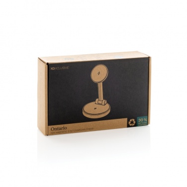 Logo trade promotional gifts picture of: Ontario RCS rplastic 15W magnetic charging 2 in 1 stand