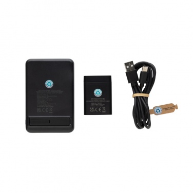 Logotrade promotional product picture of: Powerbase RCS recycled plastic 3 in 1 charger with powerbank