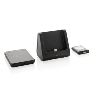 Logotrade promotional giveaway image of: Powerbase RCS recycled plastic 3 in 1 charger with powerbank