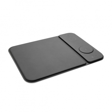 Logotrade promotional products photo of: Swiss peak RCS recycled PU 15W 3 in 1 charging mousepad