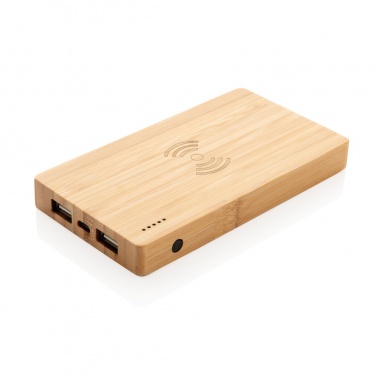 Logotrade promotional giveaways photo of: Bamboo 4.000 mAh wireless 5W Powerbank
