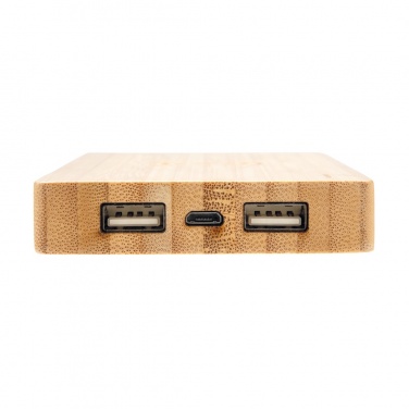 Logotrade promotional gift picture of: Bamboo 4.000 mAh wireless 5W Powerbank