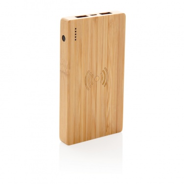 Logotrade promotional giveaway image of: Bamboo 4.000 mAh wireless 5W Powerbank