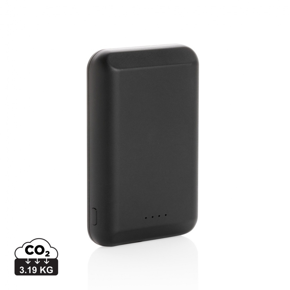 Logo trade promotional items image of: Magnetic 5.000 mAh 5W wireless powerbank