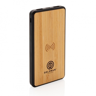 Logo trade promotional item photo of: RCS recycled plastic 8000 mAh Wireless Powerbank