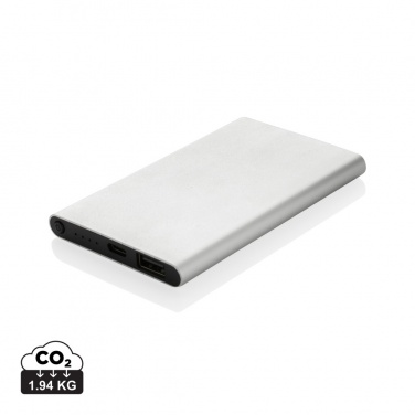 Logo trade corporate gifts image of: RCS recycled plastic/aluminum 4000 mah powerbank with type C