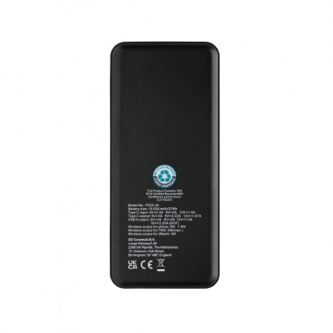 Logotrade promotional giveaway image of: Fenwick RCS recycled plastic 10000mah  3 in 1 fast powerbank