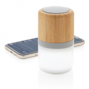 Logo trade promotional items image of: Bamboo colour changing 3W speaker light