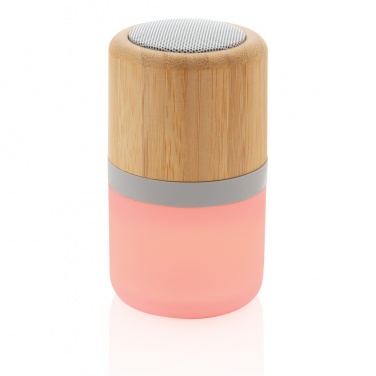 Logo trade promotional giveaways picture of: Bamboo colour changing 3W speaker light